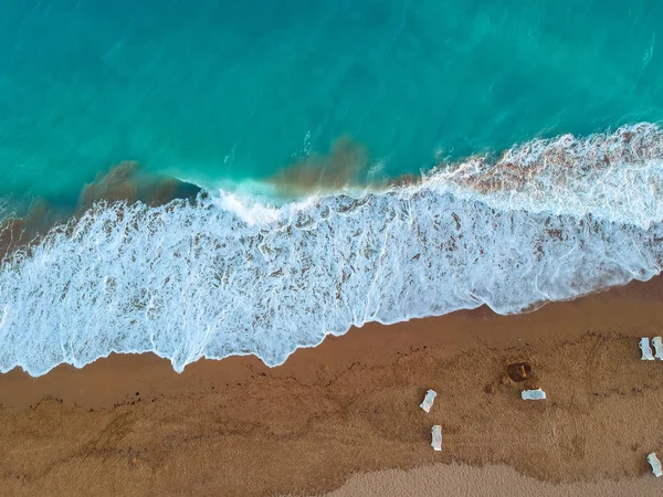 Αεροφωτογραφία Του Τροπική Παραλία Στην Τουρκική Ριβιέρα Κοντά Πλευρά — Φωτογραφία Αρχείου