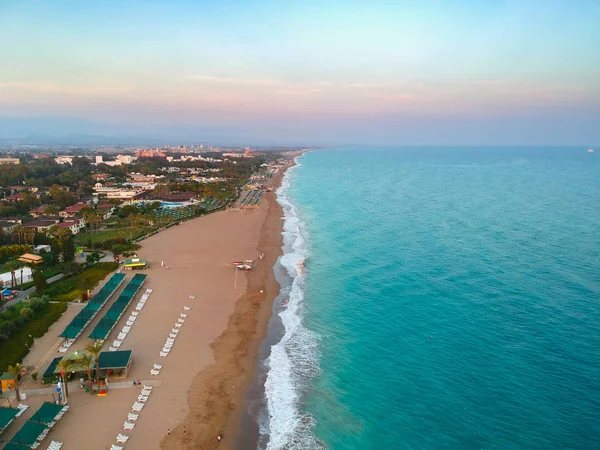 Veduta Aerea Della Spiaggia Tropicale Sulla Riviera Turca Vicino Side — Foto Stock