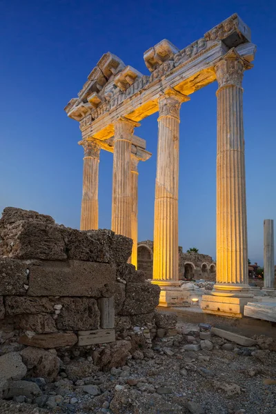 Templo Apolo Side Anochecer Turquía — Foto de Stock