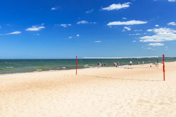 Sunny Beach Baltic Sea Sopot Poland — Stock Photo, Image