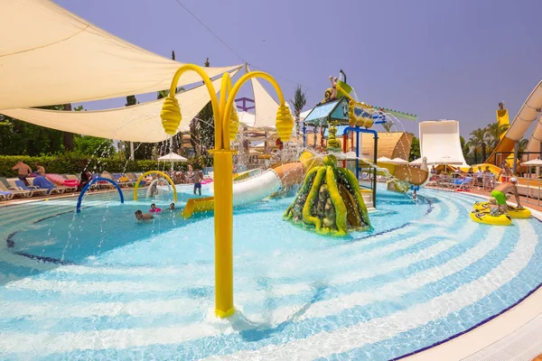 Side Türkiye Haziran 2018 Güzel Havuz Alanı Pegasos World Resort — Stok fotoğraf