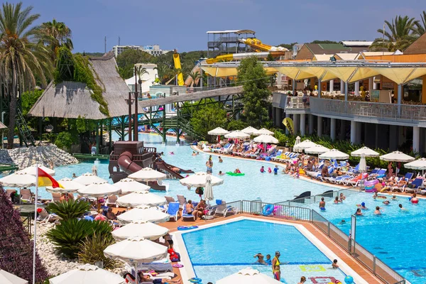 Side Turkiet Juni 2018 Vackra Poolområdet Pegasos World Resort Nära — Stockfoto