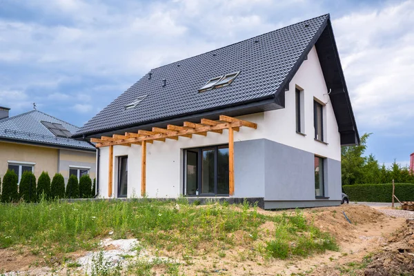 Newly Built House Finished Plaster Paint — Stock Photo, Image