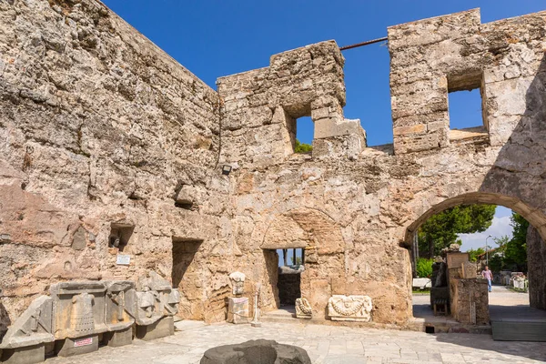 Side Turquia Junho 2018 Bela Arquitetura Grega Antigo Museu Side — Fotografia de Stock