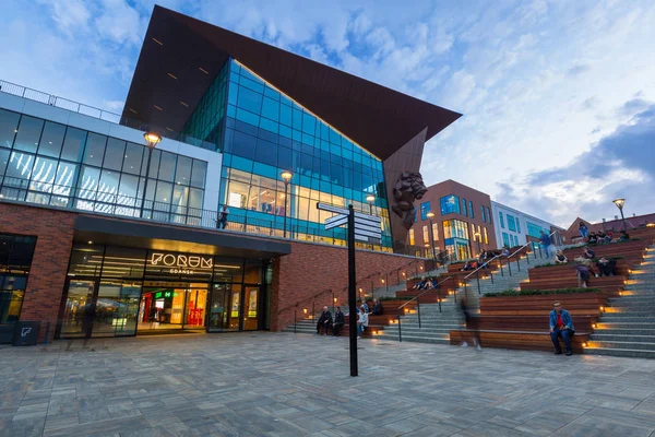 Gdaňsk Polsko Července 2018 Architektura Nové Forum Mall City Centru — Stock fotografie