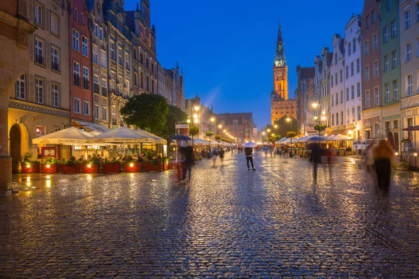 Gdansk Polen Juli 2018 Architectuur Van Long Lane Gdansk Nachts — Stockfoto