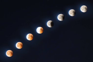 Phases of the moon eclipse clipart