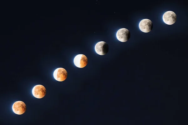 Фазы Лунного Затмения — стоковое фото