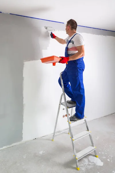 Painter Man Work Paint Roller — Stock Photo, Image