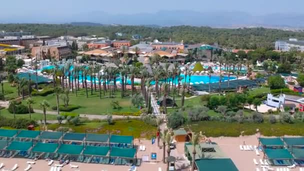 Сиде Турция Июня 2018 Года Воздушный Вид Курорт Pegasos World — стоковое видео