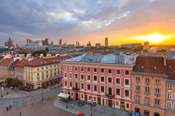 Royal Castle Square Warsaw City Sunset Poland — Stock Photo, Image