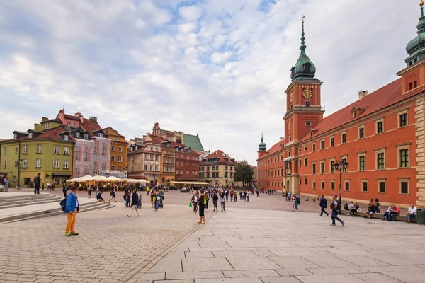 Warsaw Polen September 2018 Mensen Het Plein Van Royal Castle — Stockfoto