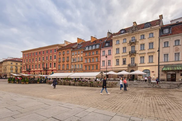 Warszawa Polen September 2018 Människor Kungliga Slottet Torget Warsaw City — Stockfoto