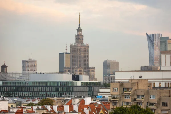 Veduta Aerea Dei Grattacieli Commerciali Del Centro Varsavia Polonia — Foto Stock