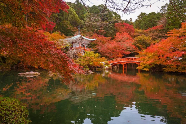 Templo Daigo Con Arces Colores Otoño Kyoto Japón — Foto de Stock
