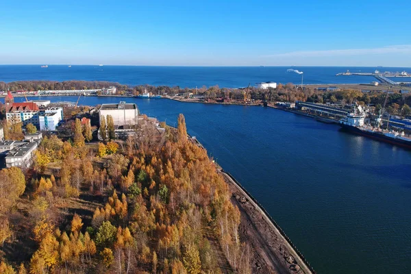 Paysage Rivière Wisla Mer Baltique Pologne — Photo