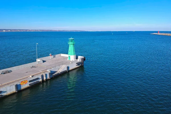 Маяк Breakwater Балтійського Моря Гданську Польща — стокове фото