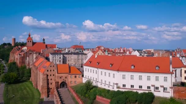 Vue Aérienne Grudziadz Wisla River Pologne — Video