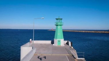 Gdansk, Polonya Baltık Denizi'nin dalgakıran deniz feneri