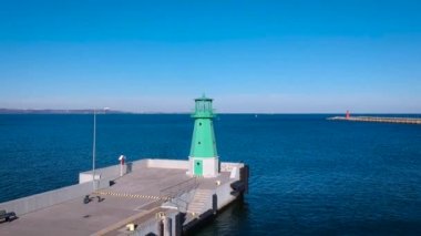 Gdansk, Polonya Baltık Denizi'nin dalgakıran deniz feneri