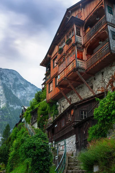 Hallstatt Austria June 2014 Town Square Hallstatt Austria Hallstatt Historical — Stock Photo, Image