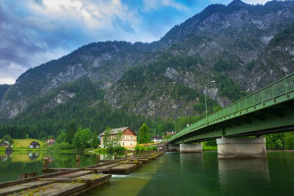 Paisaje Lago Grundlsee Las Montañas Los Alpes Austria — Foto de Stock