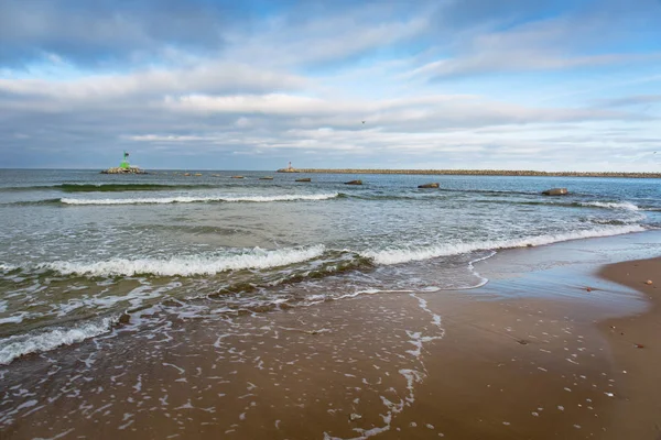 Östersjöns Strand Stormigt Väder Polen — Stockfoto