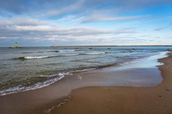 Östersjöns Strand Stormigt Väder Polen — Stockfoto