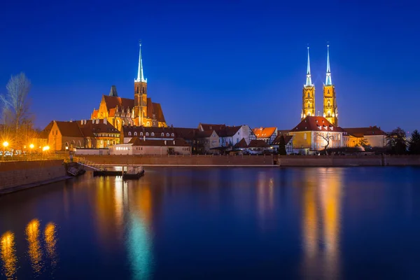 Architettura Del Centro Storico Breslavia Tramonto Polonia — Foto Stock