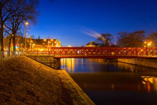 Mimarlık Tarihi Kentin Wroclaw Alacakaranlıkta Polonya — Stok fotoğraf