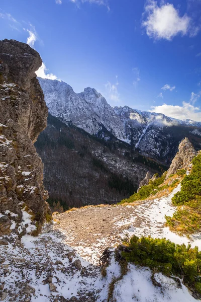 Tatra Montagne Vista Dalla Cima Sarnia Skala Picco Polonia — Foto Stock