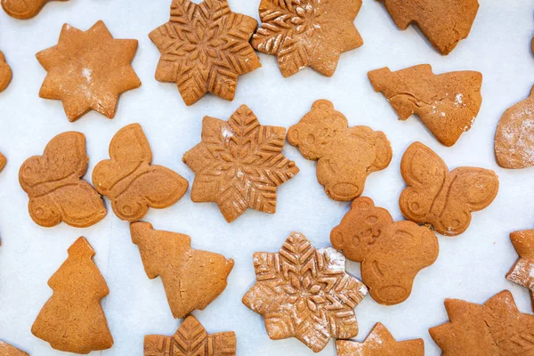 Biscuits Pain Épice Fraîchement Cuits Pour Noël — Photo