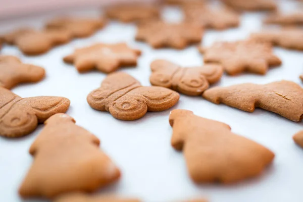 Nybakade Pepparkakor Till Jul — Stockfoto