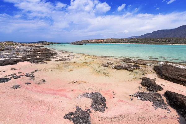 Elafonissi Strand Mit Rosa Sand Auf Beton Griechenland — Stockfoto