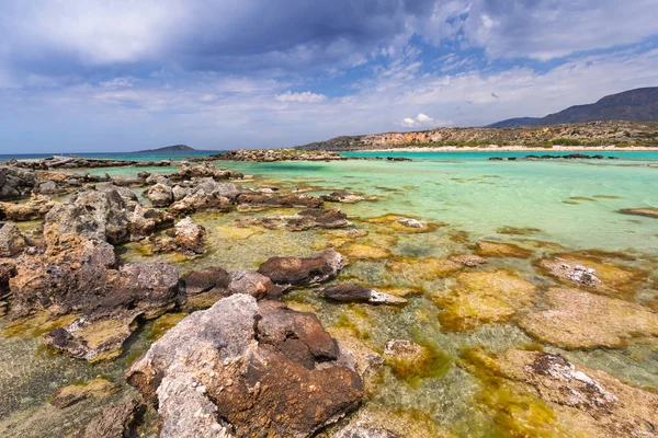 Elafonissi Strand Mit Rosa Sand Auf Beton Griechenland — Stockfoto