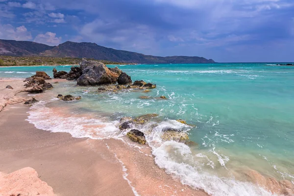 Пляж Элафисси Розовым Песком Крите Греция — стоковое фото