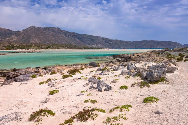 Elafonissi Beach Pink Sand Crete Greece — Stock Photo, Image