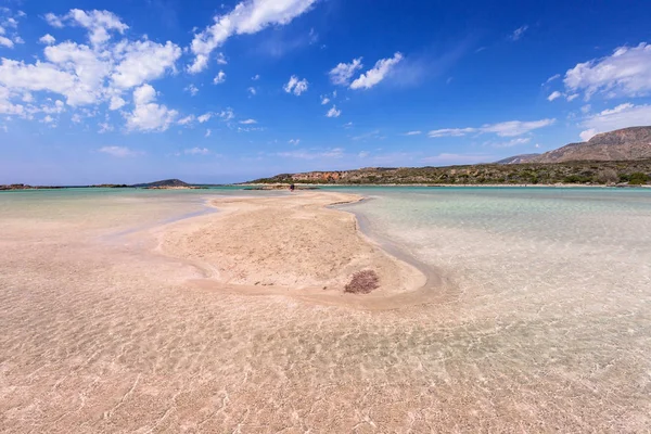 Elafonissi Strand Mit Rosa Sand Auf Beton Griechenland — Stockfoto