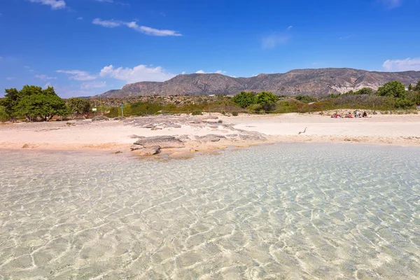Praia Elafonissi Com Areia Rosa Creta Grécia — Fotografia de Stock