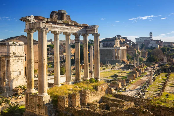 Vista Del Foro Romano Plaza Ciudad Antigua Roma Italia —  Fotos de Stock