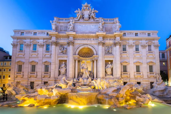 Prachtige Architectuur Van Trevi Fontein Rome Schemering Italië — Stockfoto