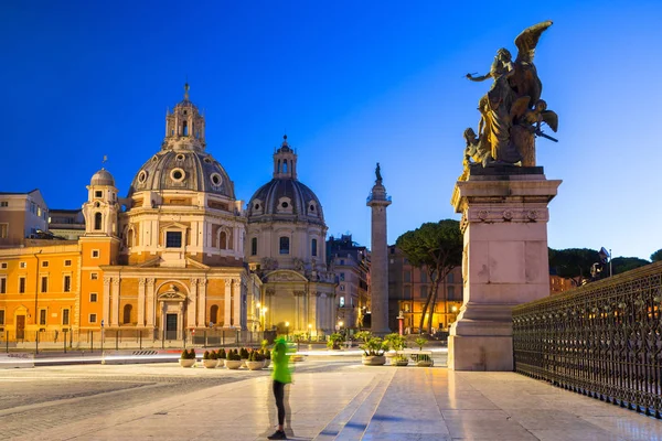 Arkitektur Piazza Venezia Rom Natten Italien — Stockfoto