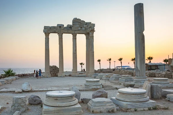 Apollons Tempel Side Solnedgången Turkiet — Stockfoto