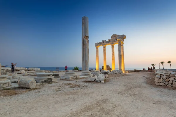 Tempio Apollo Side Crepuscolo Turchia — Foto Stock