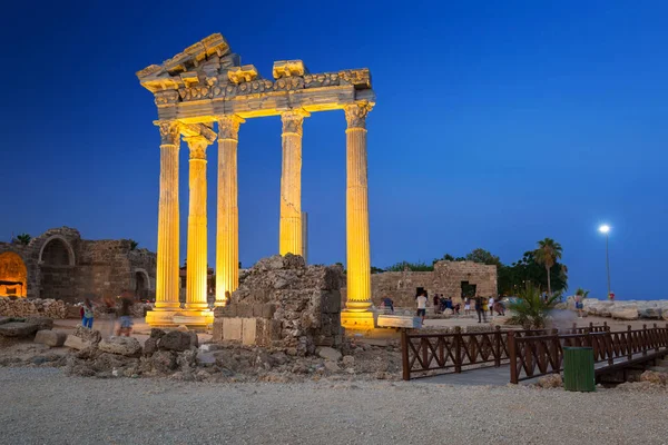 Apollons Tempel Side Skymningen Turkiet — Stockfoto