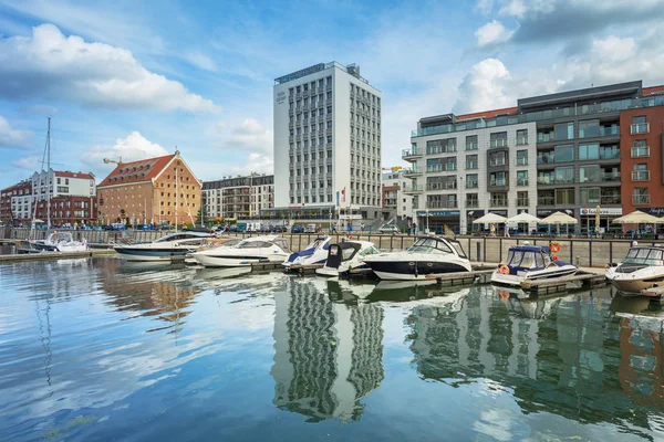 Gdansk Polonya Eylül 2018 Mimarlık Tarihi Kentin Motlawa River Polonya — Stok fotoğraf