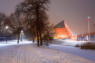 Gdansk, Polonya - 27 Ocak 2019: İkinci Dünya Savaşı, Gdansk, Polonya Müzesi. Yaklaşık 5.000 metrekarelik bir alanı kaplayan Müzesi ana sergi.
