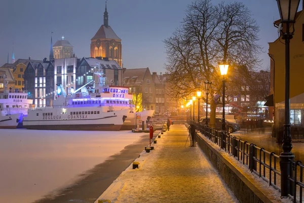 Gdansk Lengyelország Január 2019 Télen Óváros Gdansk Zachariasza Folyó Lengyelország — Stock Fotó