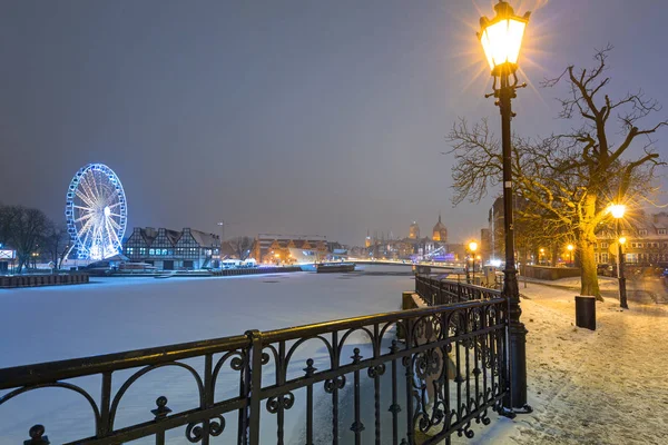 Gdansk Polen Januari 2019 Vinter Gamla Stan Gdansk Motlawa River — Stockfoto