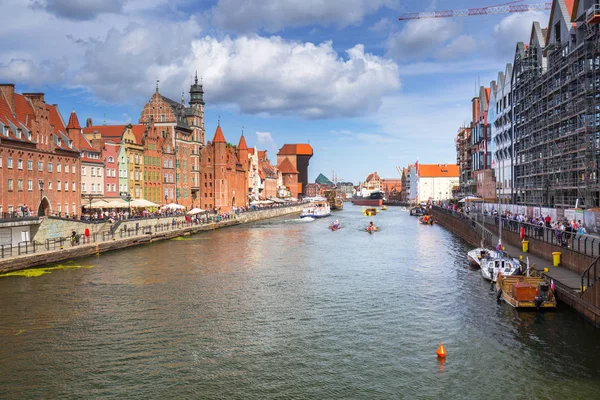 Gdaňsk Polsko Září 2018 Architektura Starého Města Gdaňsku Motlawa River — Stock fotografie